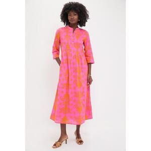 NIMO WITH LOVE Pink Palm Woodruff Embroidered Dress Size L NWT Retail $318